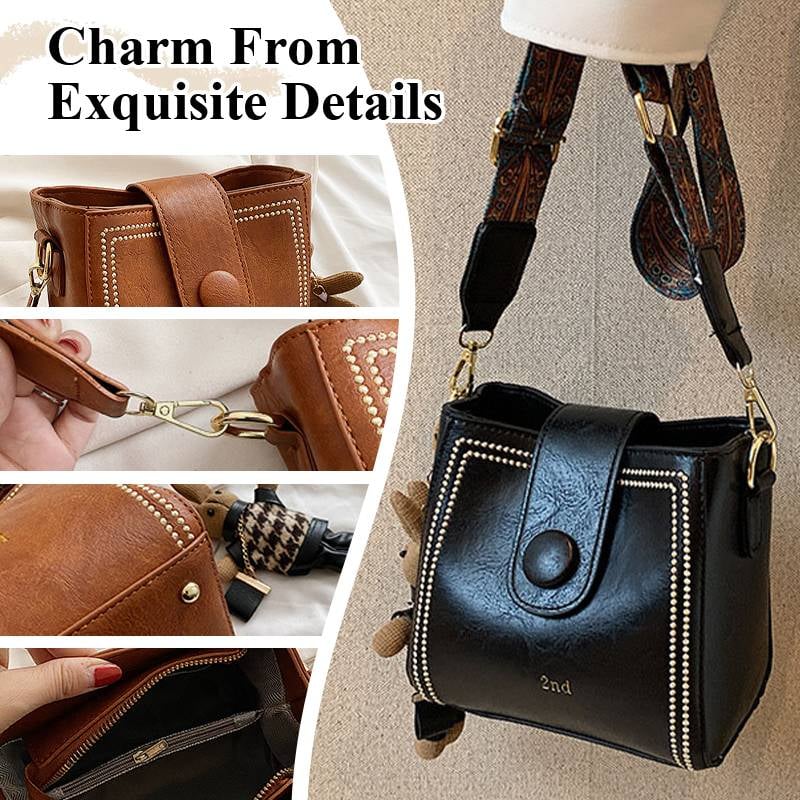 👜Leather Vintage Fashion Bag with Adjustable Wider Shoulder Strap