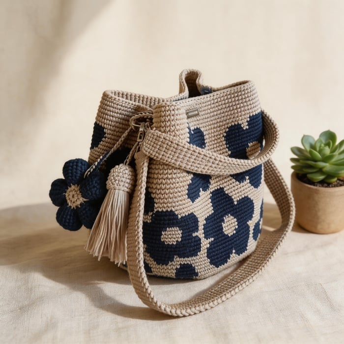 🧵🌸Handmade Crochet Flower Tote 🌼✨