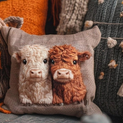 🐮💕 Personalized Scottish Highland Cattle Pillow Cover
