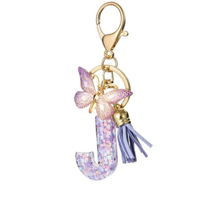 🔥Butterfly Letter Keychain Tassel Design Vibrant Durable Lightweight Gift(2 pcs)