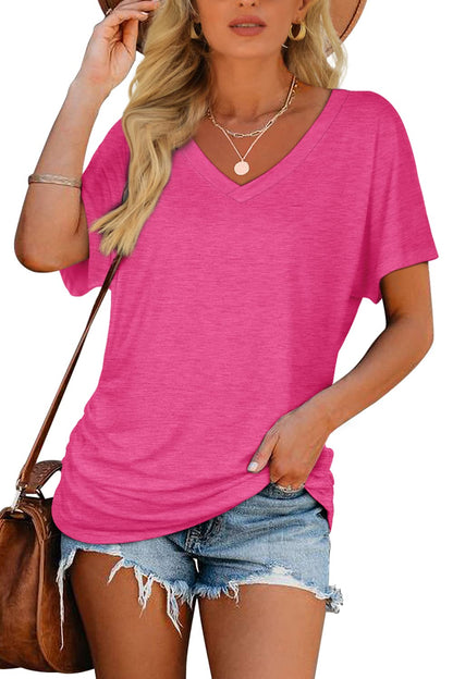 Limited time sale🔥Women's Short Sleeve V Neck Dolman Tops with Side Shirring