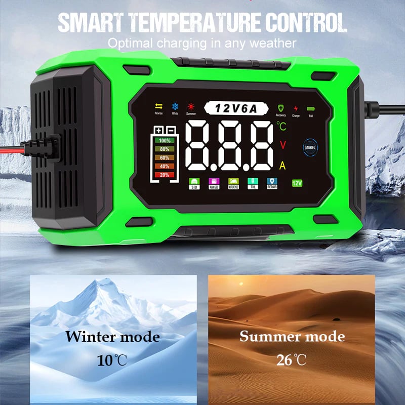⚡ 12V 6A Smart Car Battery Charger with Pulse Repair – Fast, Safe & Extend Battery Life 🚗🔋✨