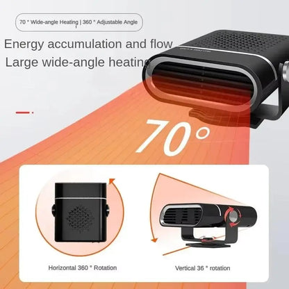 ✨🚗Portable Electric Car Heater Fan — 360° Rotation Fast Heating Window Fan Windshield Defogger