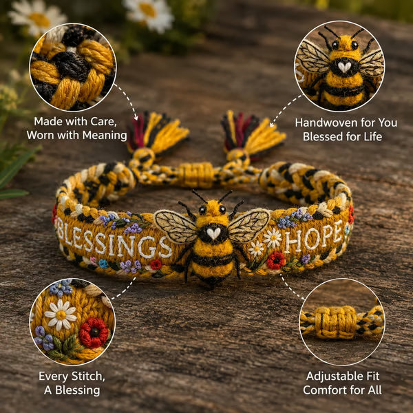 💙Handmade Bird/Bees Embroidered Bracelet Collection
