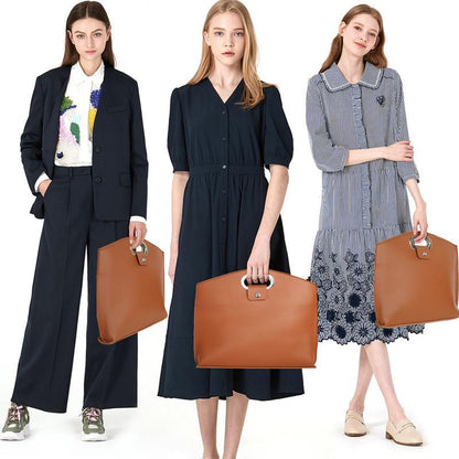 The 2-Piece Set:  Sophisticated Business Waterproof Leather Laptop & Tote Set