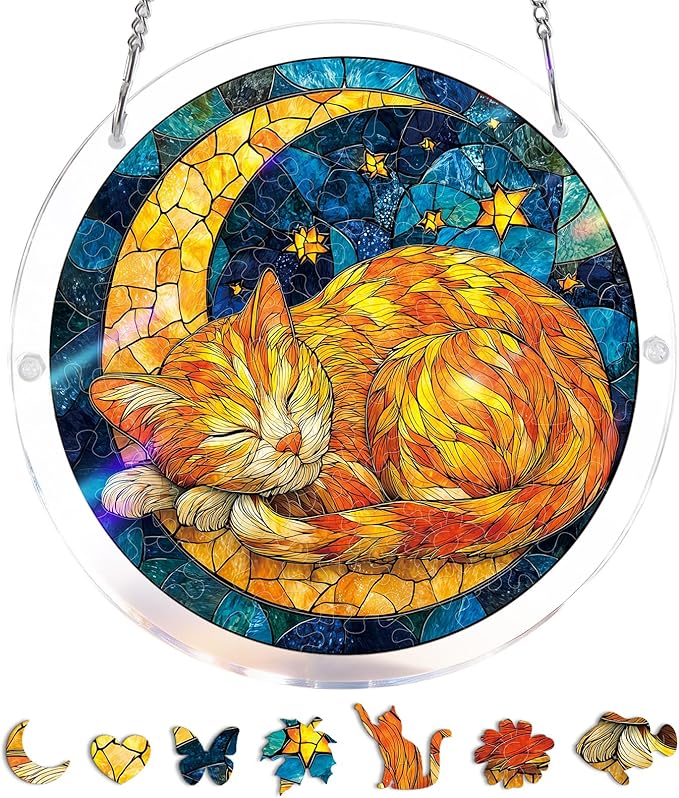 🏆Last Day Promotion 49% OFF☀️🧩Acrylic Jigsaw Puzzle Suncatcher 80 Pieces