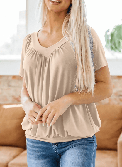 ✨Women's Casual Short Sleeve V Neck Basic T-shirts