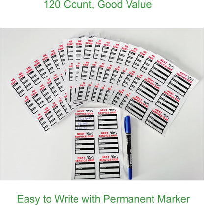 Oil Change Stickers Static Cling, 120pcs 2x2 Inches