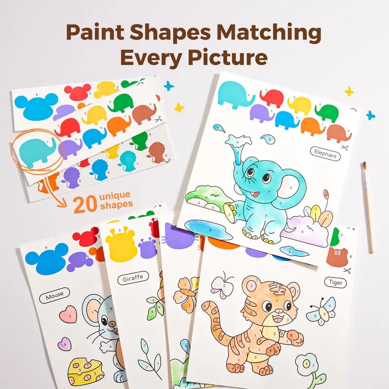 🎨Paint with Water Coloring Painting Sets🌱120 lb Recycled Paper - No Bleed Pages