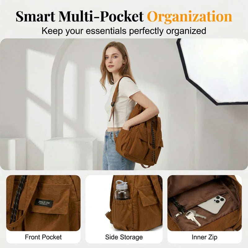 Large-Capacity Drawstring Convertible Tote Backpack