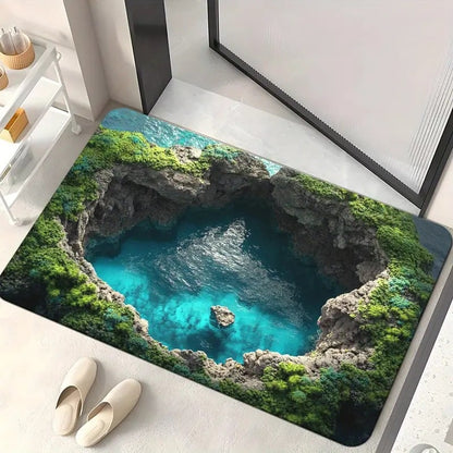 Visual Illusion Endless Abyss Pattern HD Printed Non-Slip Doormat