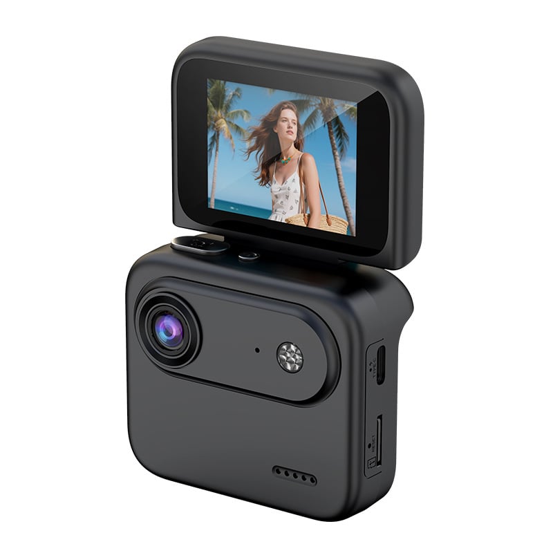 Mini Sports Camera 4K Ultra Clear Recording  VLOG Recorder Flip Screen Anti Shake 143 ° Wide-angle Student Travel Camera Portable