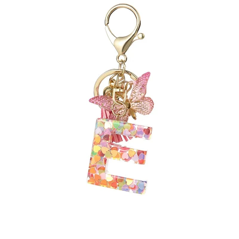 🔥Butterfly Letter Keychain Tassel Design Vibrant Durable Lightweight Gift(2 pcs)