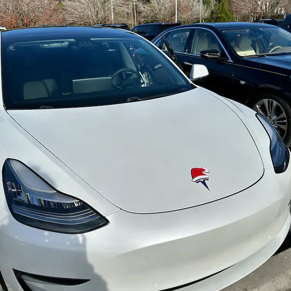 Santa Hat Overlay for Tesla Emblem, Reusable!