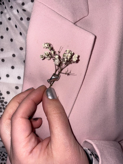 Holding Flowers Hand Lapel Pin