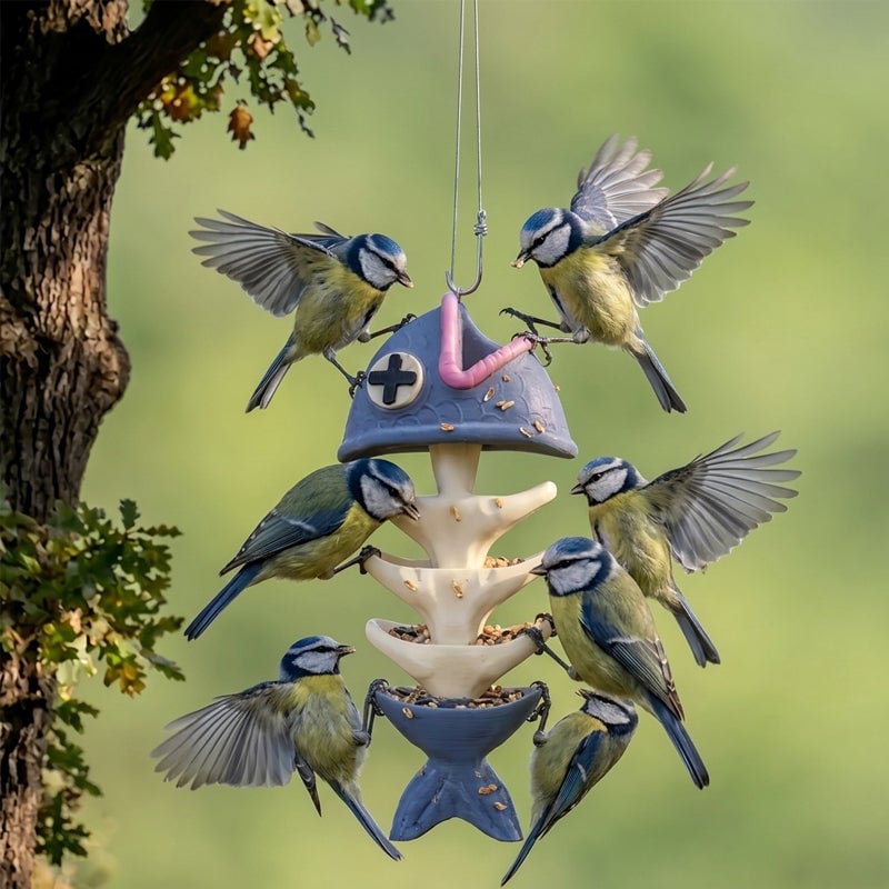 🐟🐦Fish Bones Hanging Bird Feeder