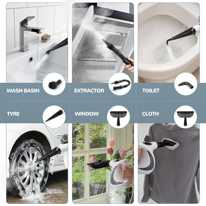 Handheld Pressurized Steam Cleaner | 11-Piece Accessory Set for Home & Car Deep Cleaning