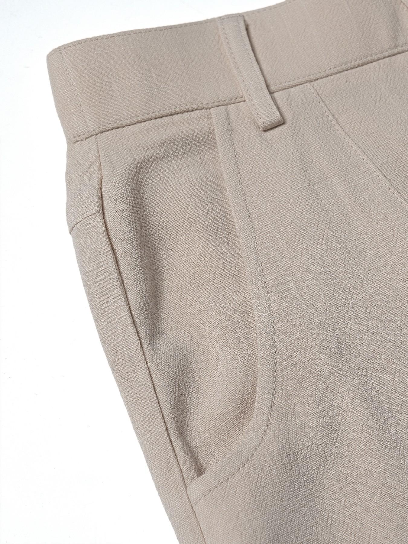 Women's Cotton Linen Palazzo Pants Summer Flowy Wide Straight Leg Beach Trousers With Pocket