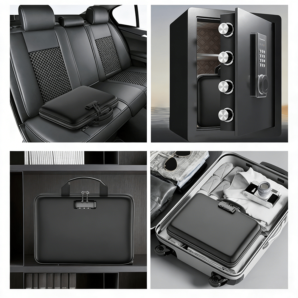 Hard-Shell Fireproof & Waterproof Document Organizer with Lock