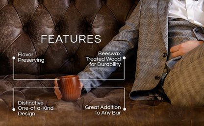 🔥2026 Hot Sale🔥Handmade and Charred Drinking Vessel -Original Wooden Bourbon Drinking Cup