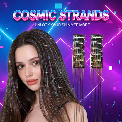 🔥Last Day 49% OFF ✨Clip-in Tinsel Hair Extensions(A set of 12 pieces)
