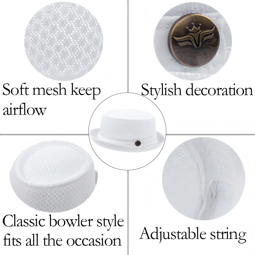 Summer Breathable Mesh Pork Pie Hat