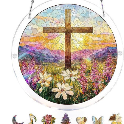 🔥LAST DAY 45% OFF ☀️🛍️Acrylic Jigsaw Puzzle Suncatcher 80 Pieces