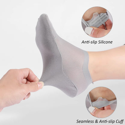 🔥 3-Pair Invisible Grip Socks Pack 🧦 – Breathable Low-Cut Anti-Slip Sweat-Absorbing Design