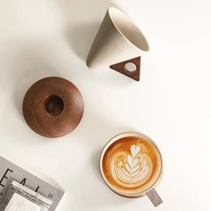 Wabisabi Conical 8.45 oz/245 ml Coffee Cup, Beverage Drinkware with Handle Porcelain Mug for Coffee & Tea