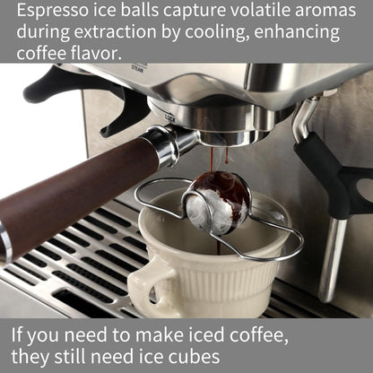 ☕❄️ Espresso Cooling Ball • Stainless Steel Frozen Ice Rocks for Coffee