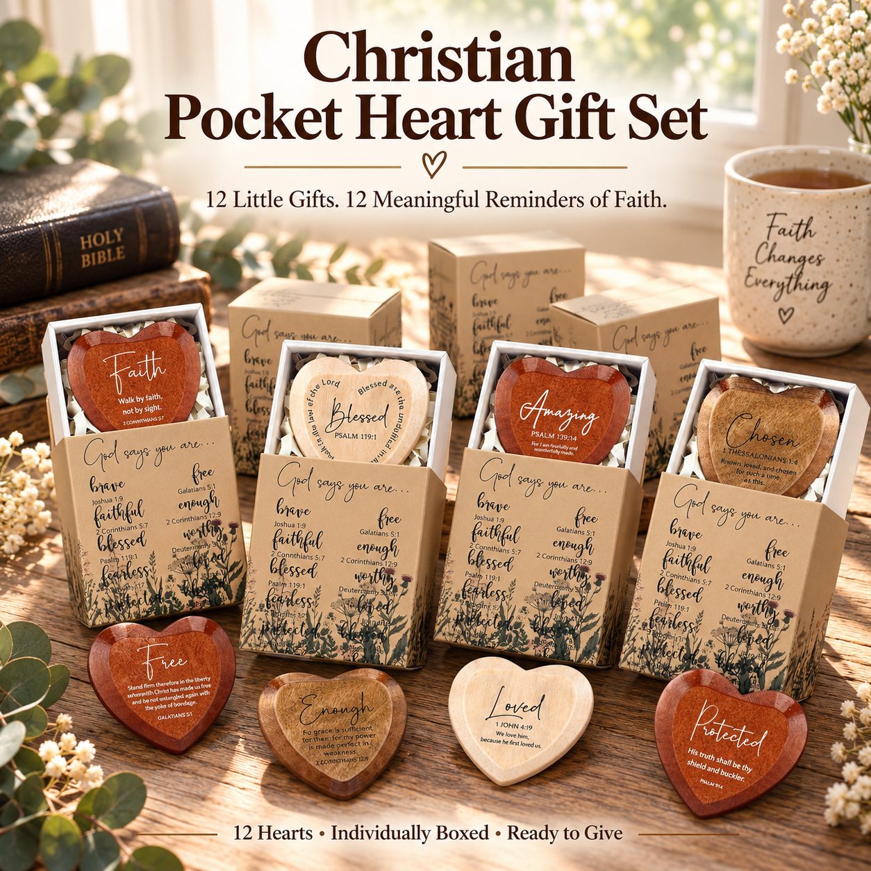✝️ Christian Pocket Heart Gift Set(Set of 12)