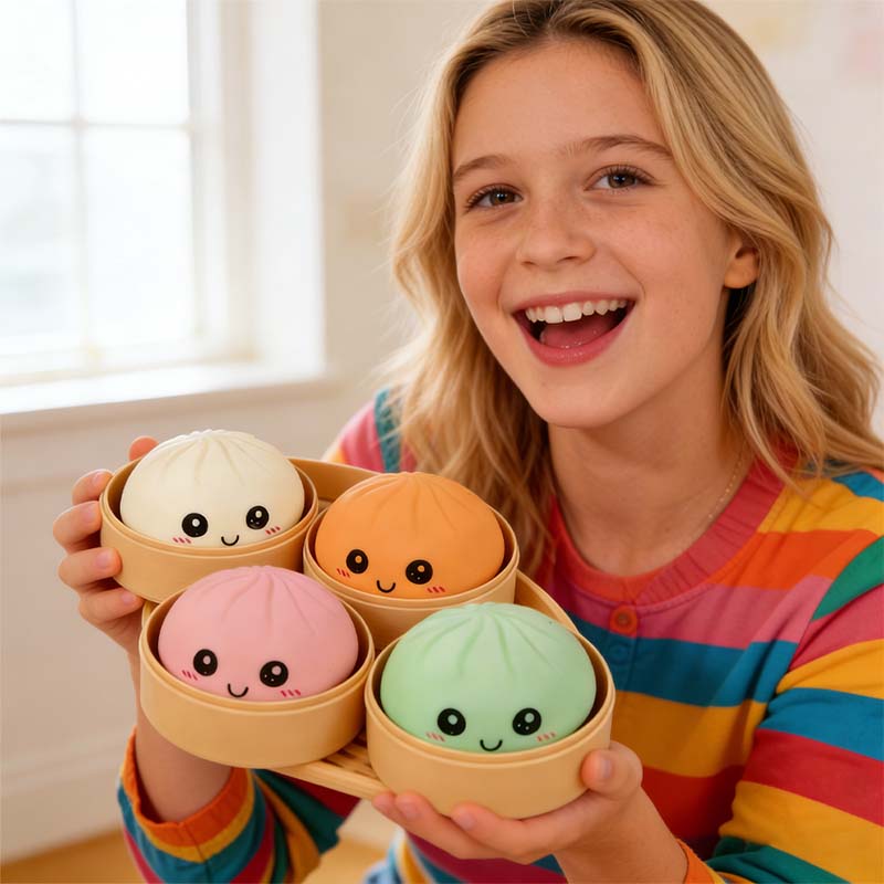 Ultra-rare Rainbow Smile Bun Squishy
