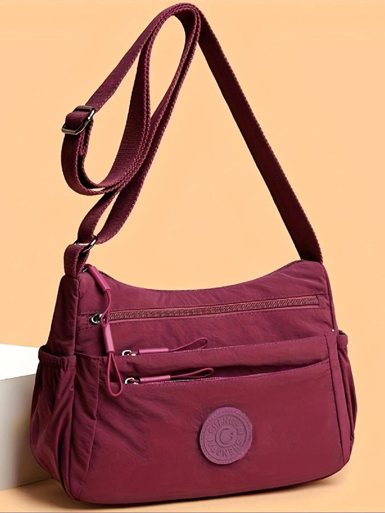 👜 💃 Women's Solid Color Fashionable Multi-pocket Zipper Crossbody Bag for Daily Use