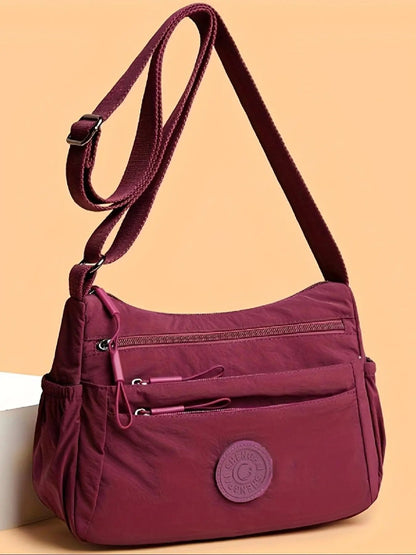 👜 💃 Women's Solid Color Fashionable Multi-pocket Zipper Crossbody Bag for Daily Use