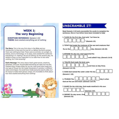 Bible Study Workbook for Kids Notbook
