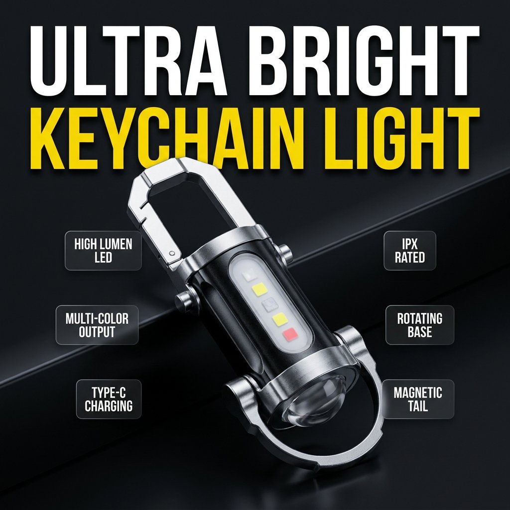 🔥50K+ SOLD!🛡️Portable Rechargeable Bright Keychain Flashlight