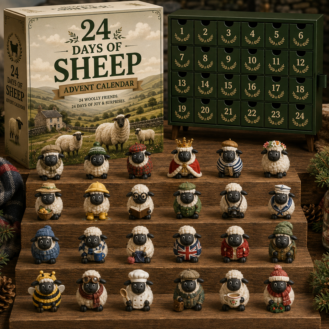 CHRISTMAS KICKOFF 49% OFF - 2026 Days of Sheep Blind Box - 24-Day Festive Countdown, Sheep Themed Collectible Miniatures Blind Box - Gift For Sheep Lovers