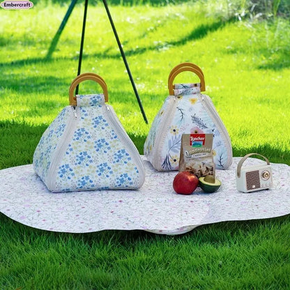 🌿 Foldable Waterproof Picnic Blanket with Carry Handle – Thick Padded Outdoor Mat for Beach, Camping & Travel