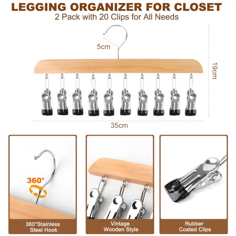 🔥Closet Organizer with 10 Clips - Space Saving Hanging Closet Organizer
