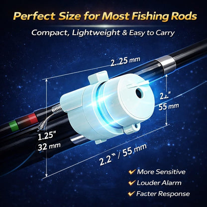 🎣 Smart LED Fishing Bite Alarm – High Sensitivity Intelligent Sensor – Day & Night Luminous Hook Alert ✨