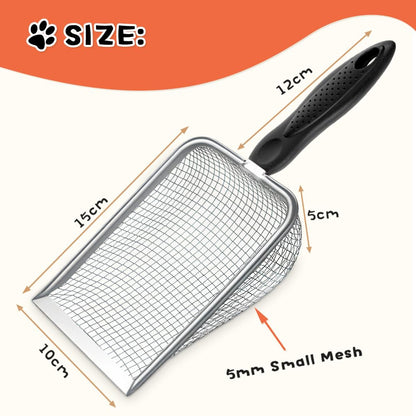 Premium Stainless Steel Mesh Cat Litter & Reptile Sand Scoop
