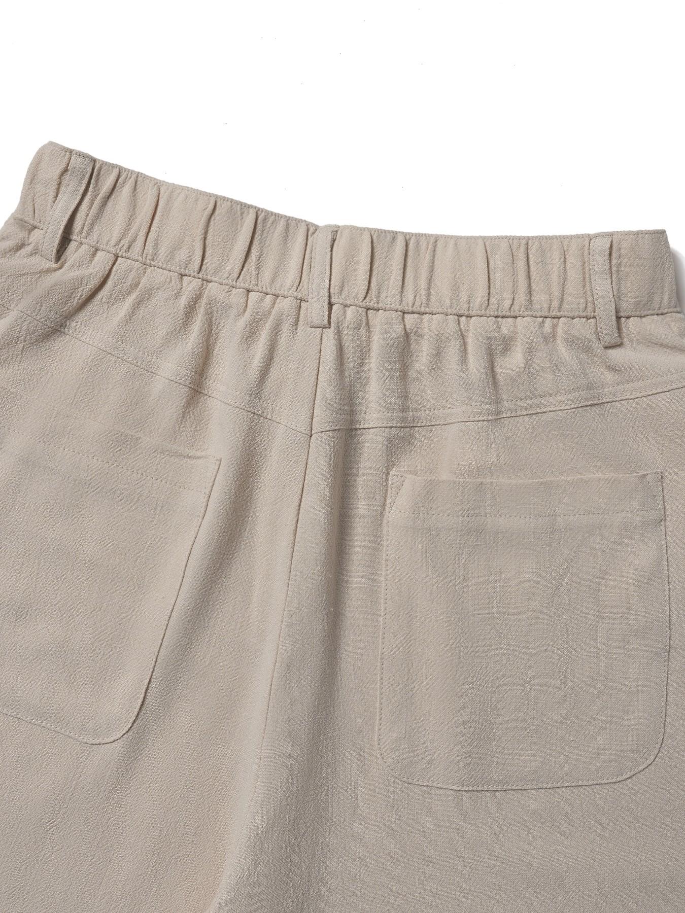 Women's Cotton Linen Palazzo Pants Summer Flowy Wide Straight Leg Beach Trousers With Pocket