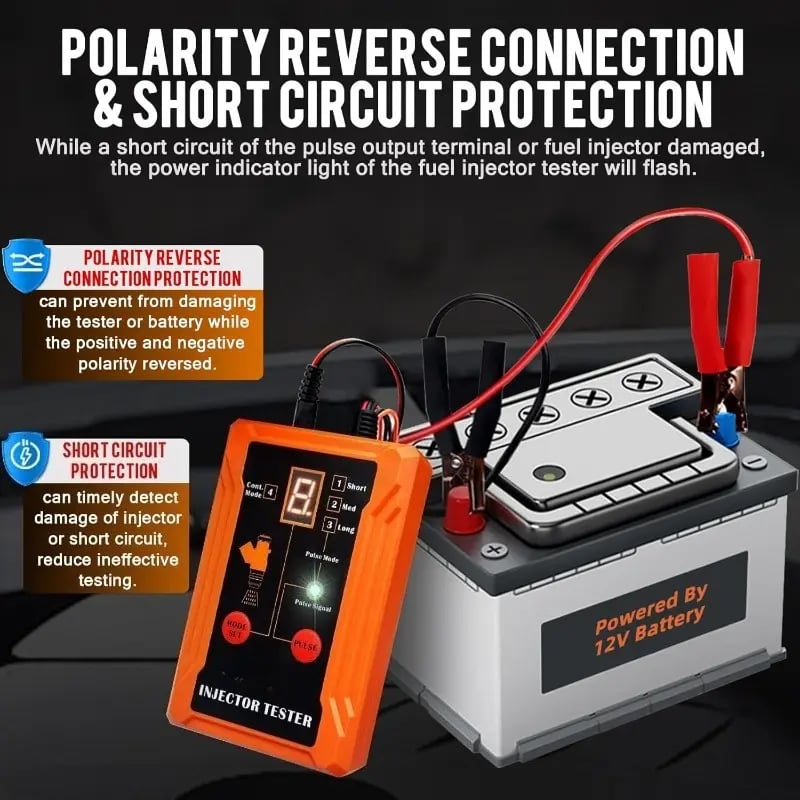 🔧 Universal Fuel Injector Tester 12V/5V 8 Modes 8 Adapters