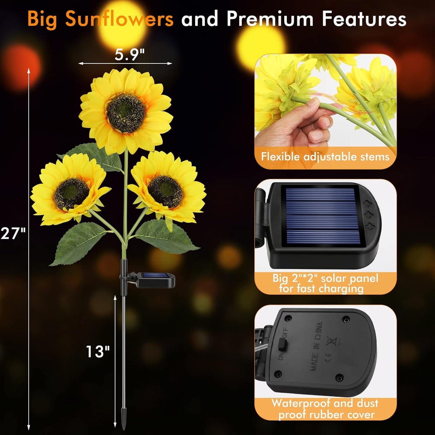 Meagoo Solar Sunflower Lights