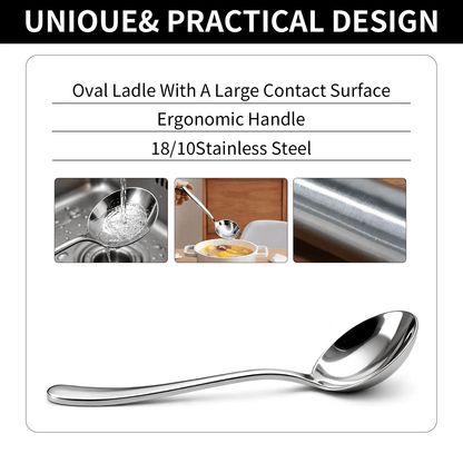 🍲 4/6 PCs Stainless Steel Soup Spoon Set