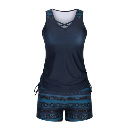 Women's Tummy Control Tankini Set with Built-In Bra – Flattering Boho Swimwear with Shorts💝