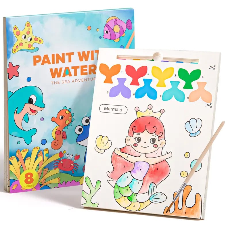 🎨Paint with Water Coloring Painting Sets🌱120 lb Recycled Paper - No Bleed Pages