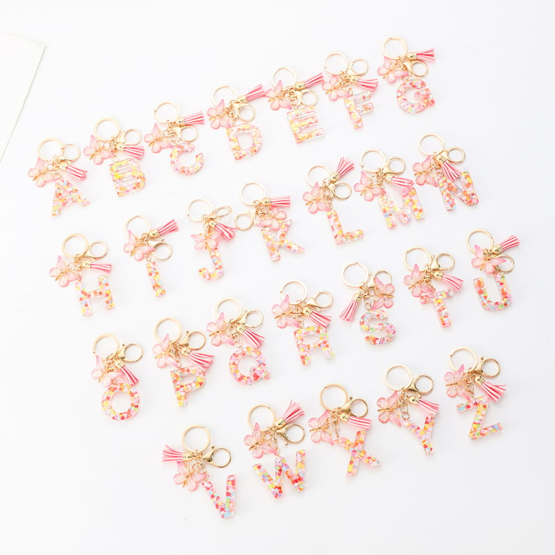 🔥Butterfly Letter Keychain Tassel Design Vibrant Durable Lightweight Gift(2 pcs)