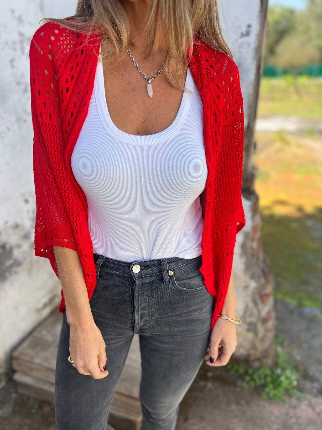 ❤️Hollow Half Sleeve Cardigan