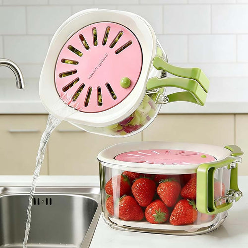 🏆1 Bestselling🏆2-in-1 Fruit Strainer Container with Lid